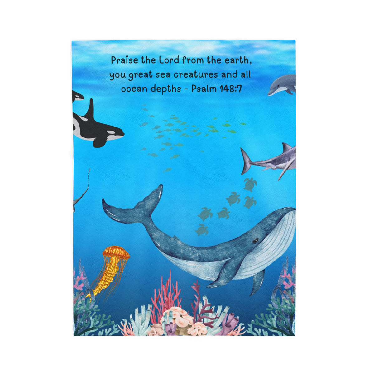 Ocean Plush Blanket (Psalm 148:7)