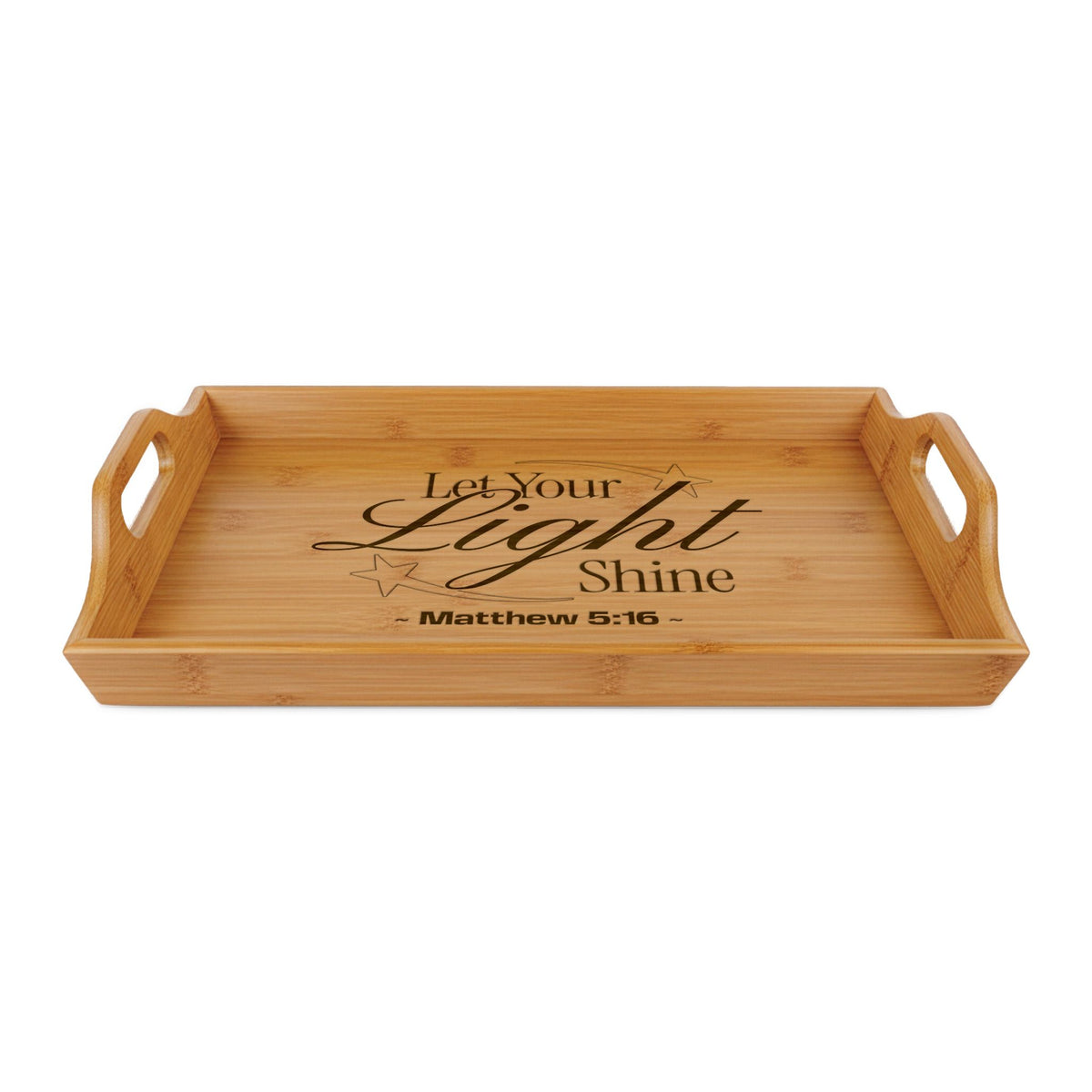 Bamboo Serving Tray (Matthew 5:16)