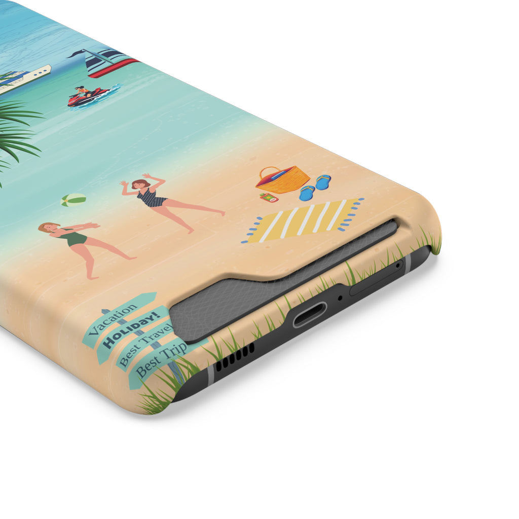 Beach Phone Case With Card Holder