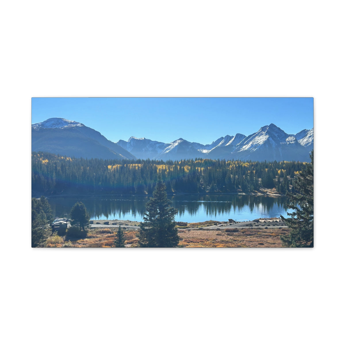 Mountain Lake Landscape Canvas