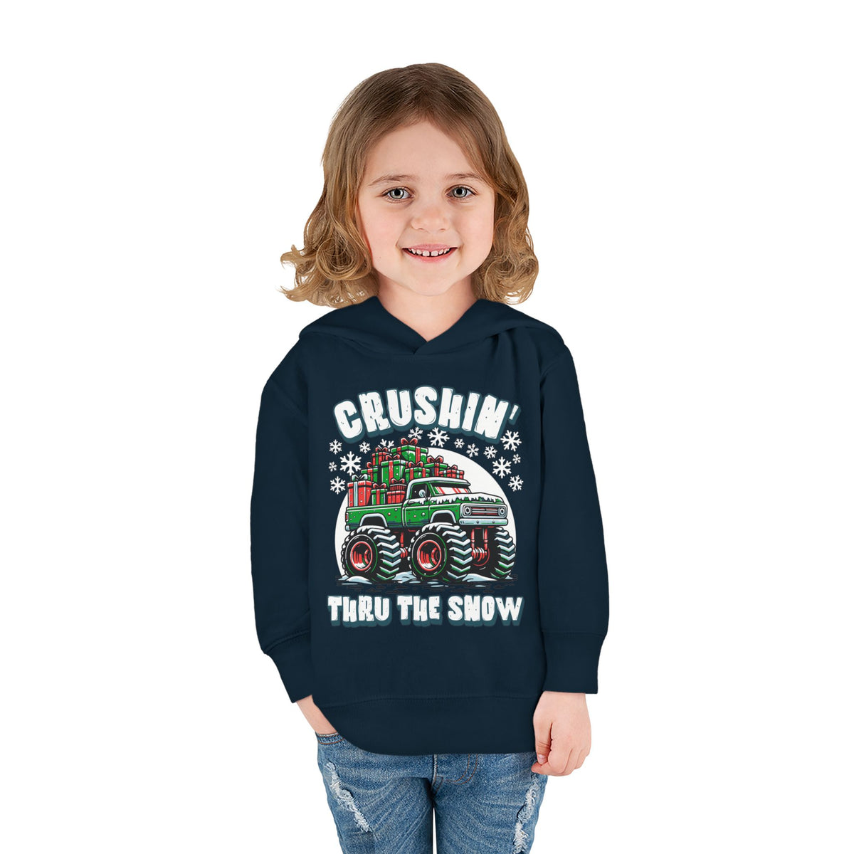 "Crushin' Thru the Snow" Christmas Monster Truck Hoodie