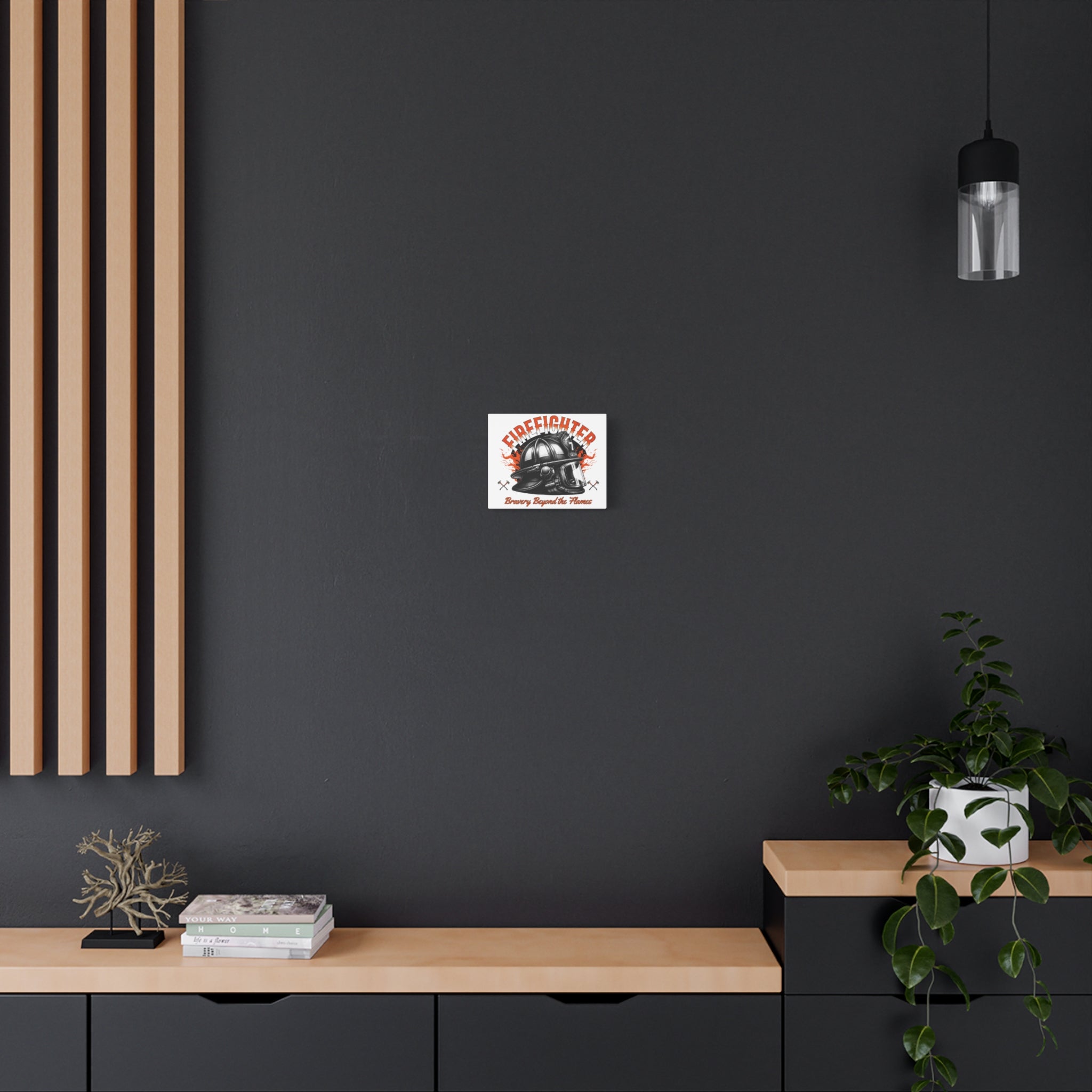 Brave Firefighter Canvas Wall Art