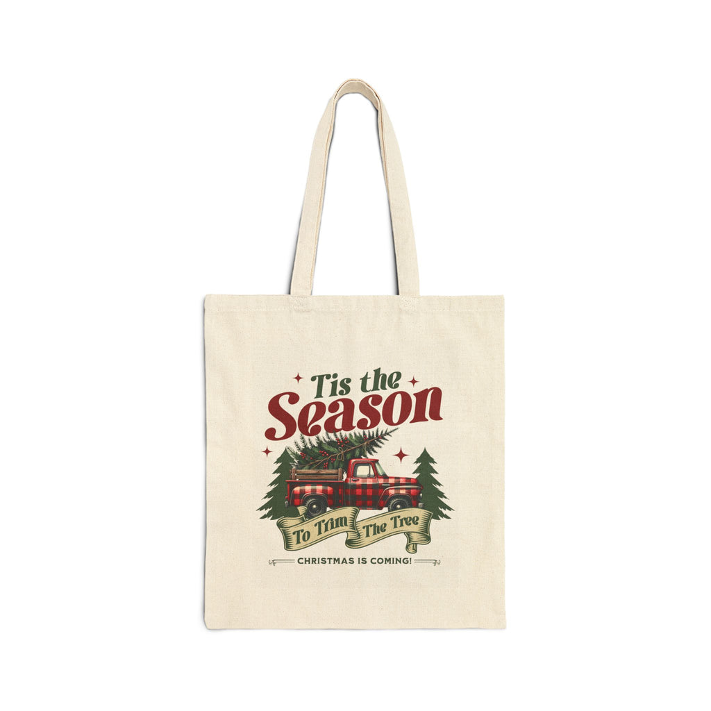 'Tis the Season' Vintage Truck Christmas Tote Bag