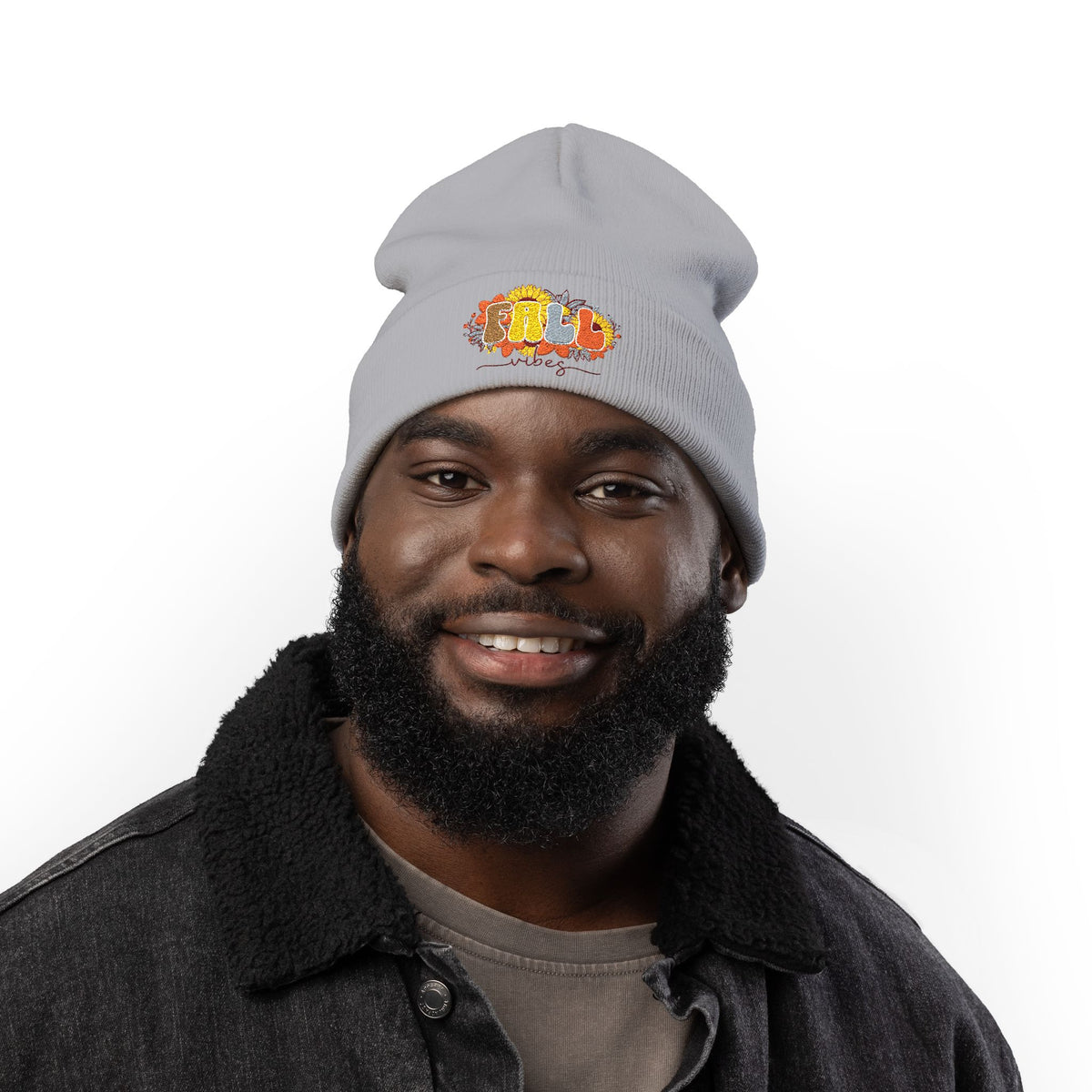 Fall Floral Embroidered Beanie