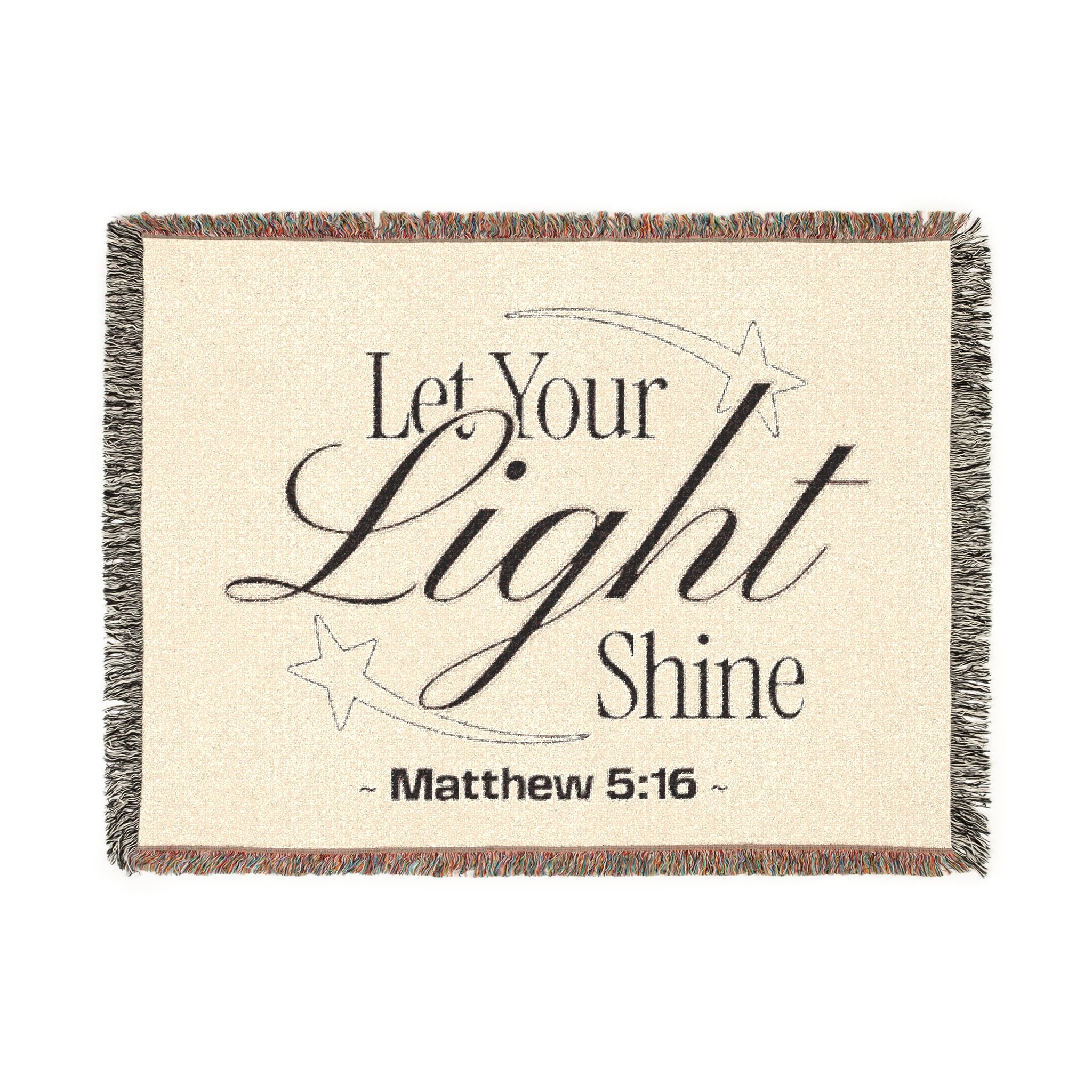 Let Your Light Shine Woven Blanket (Matthew 5:16)