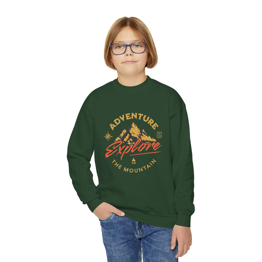 Adventure Explore Mountain Youth Crewneck