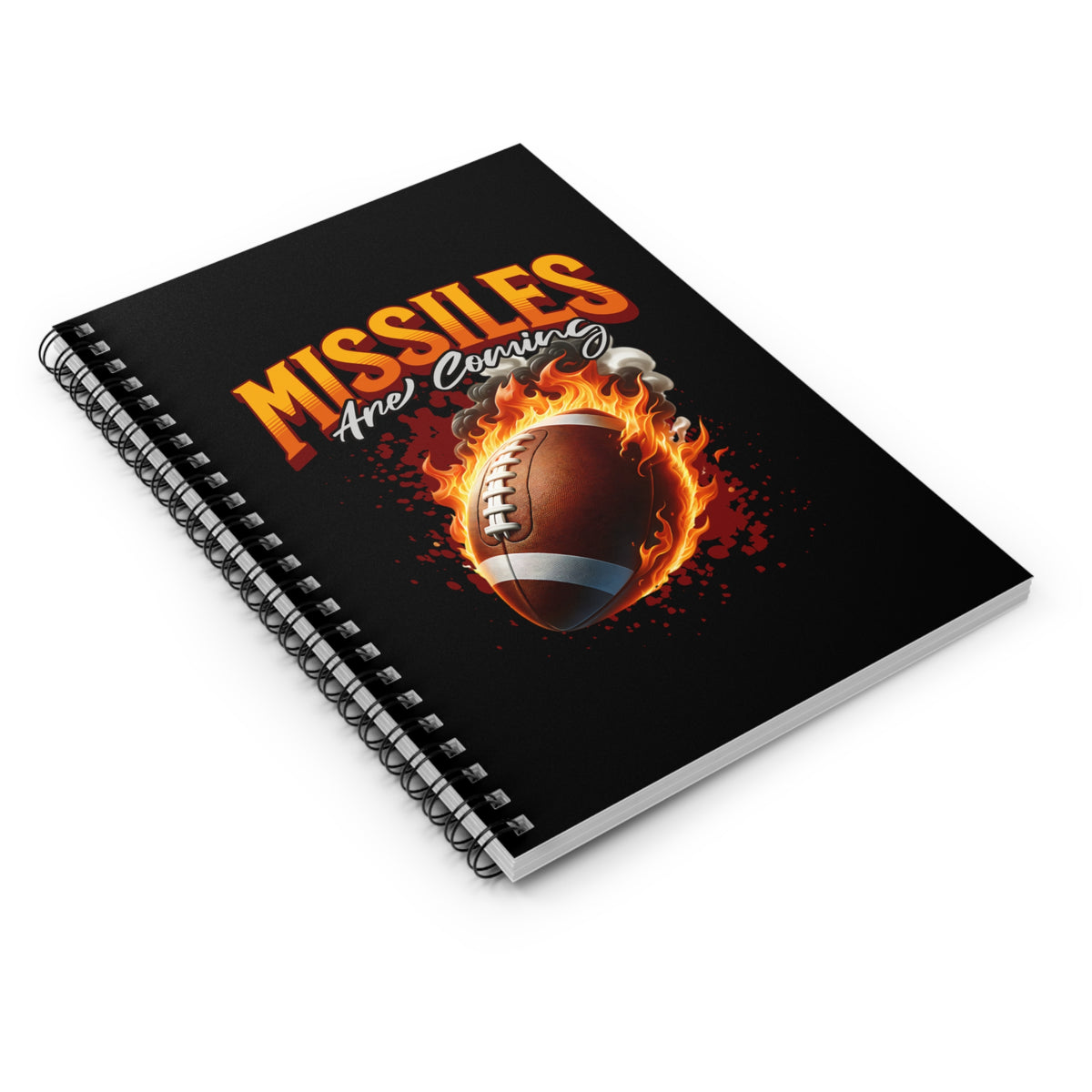 "Missiles Are Coming" Flaming Football Spiral Notebook