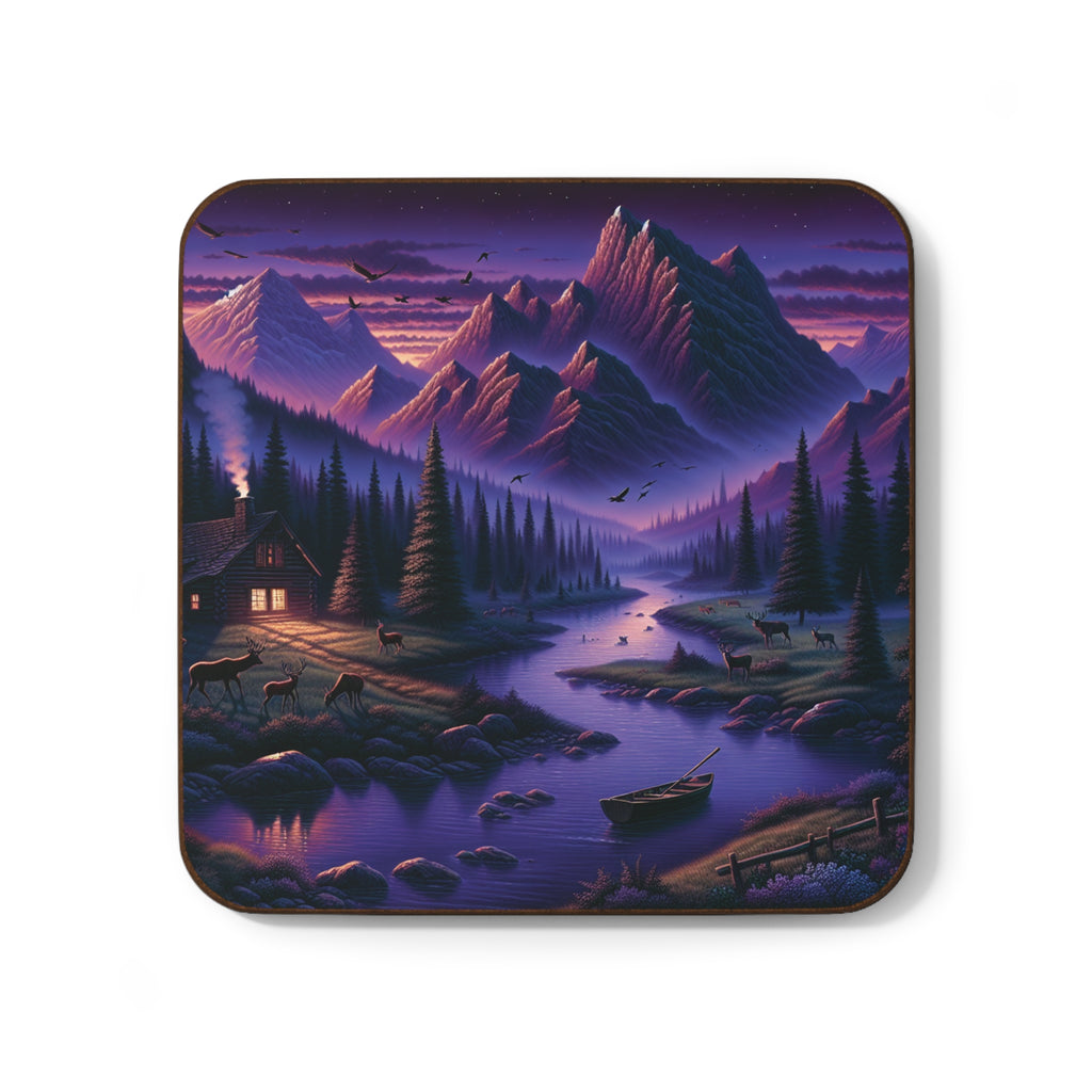 Mountain Lake Cabin Coaster