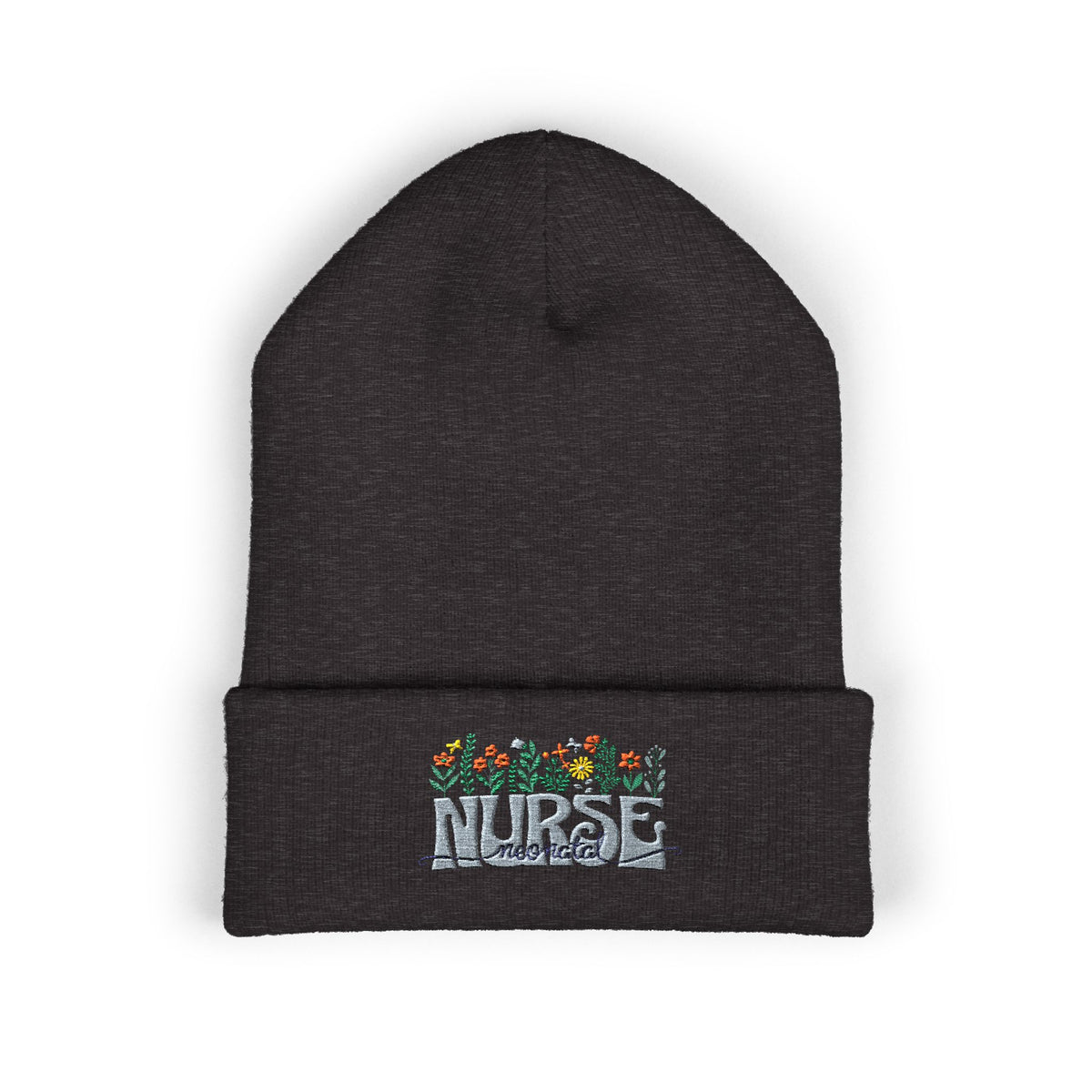 Nurse Floral Embroidered Beanie