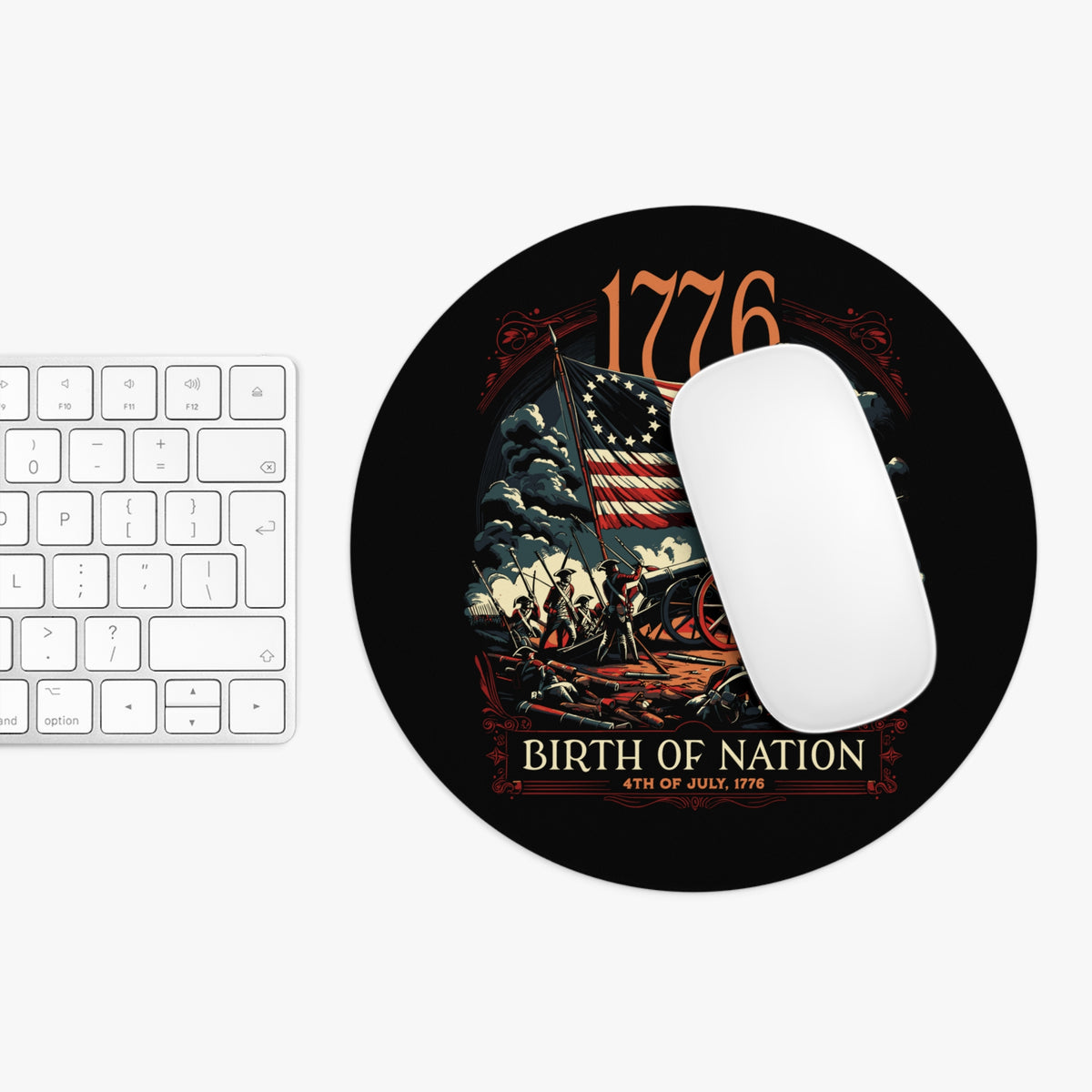 1776 Birth of a Nation Round Mouse Pad