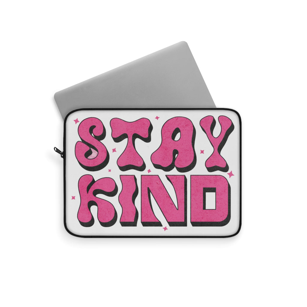 Stay Kind Pink Retro Laptop Cover