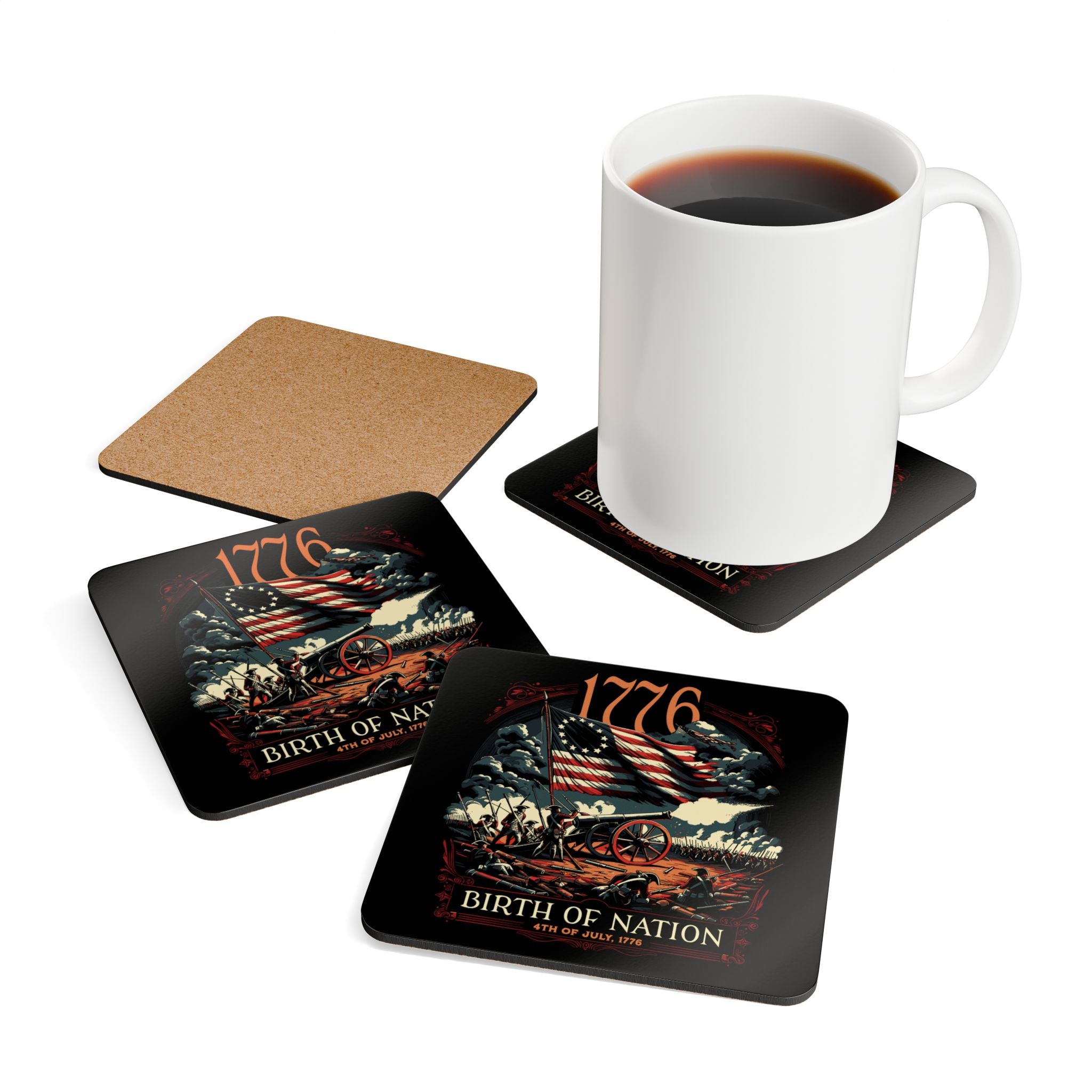 The 1776 'Birth of a Nation' Cork Coaster Set