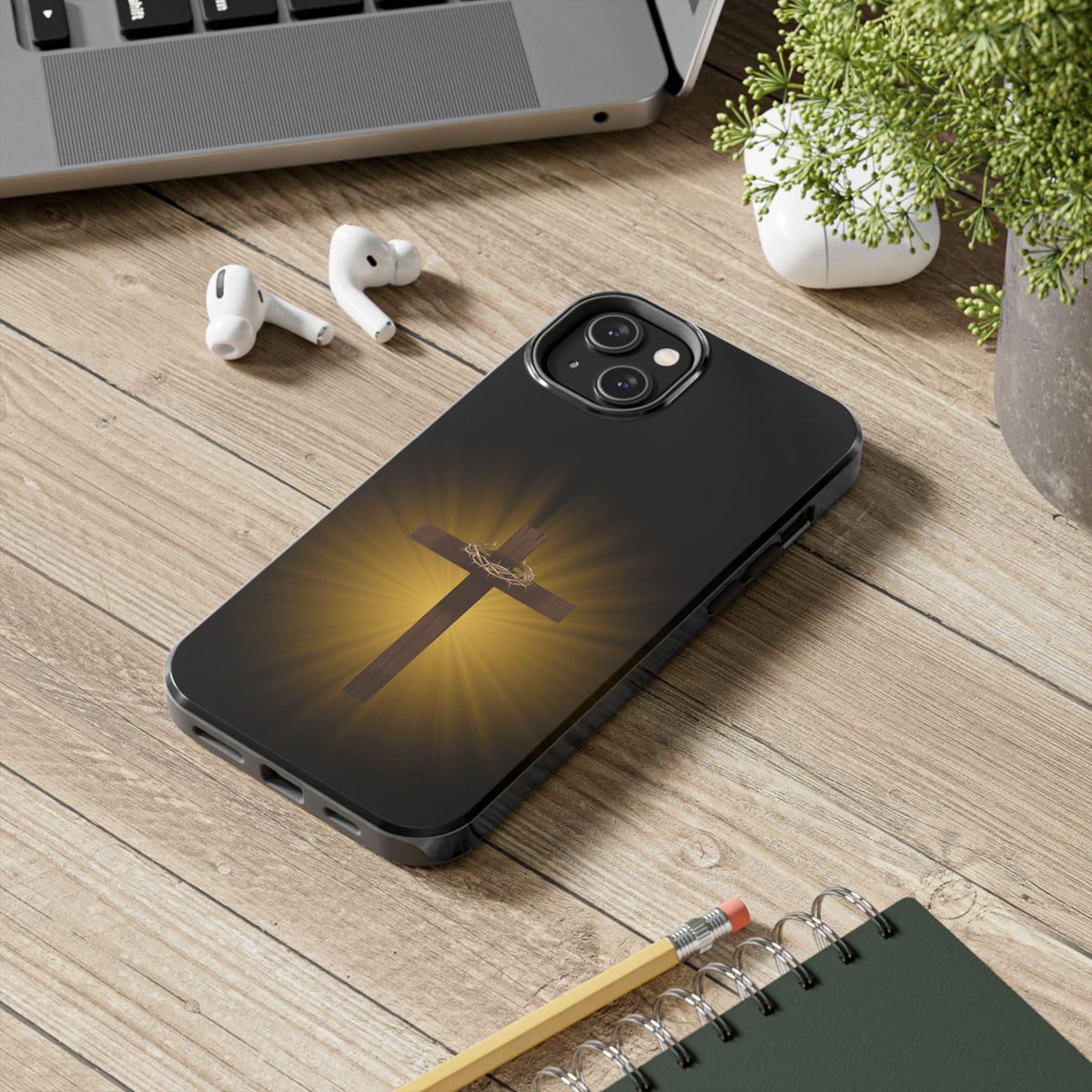 Cross and Crown of Thorns Phone Case