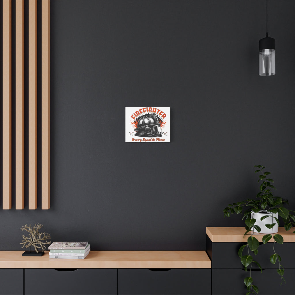 Brave Firefighter Canvas Wall Art