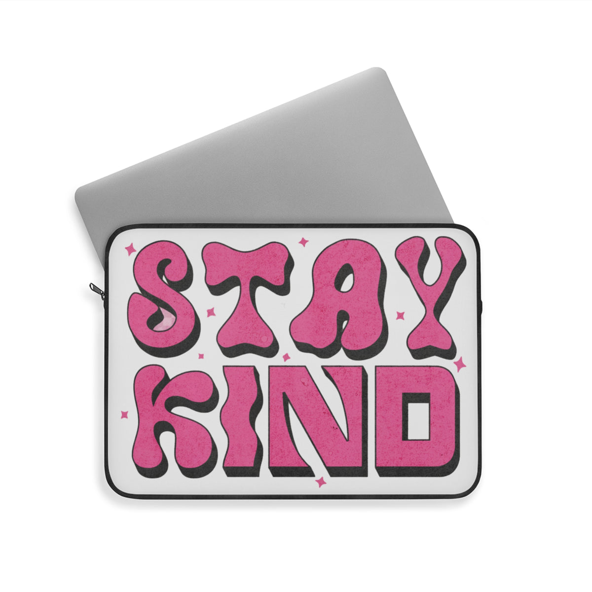 Stay Kind Pink Retro Laptop Cover
