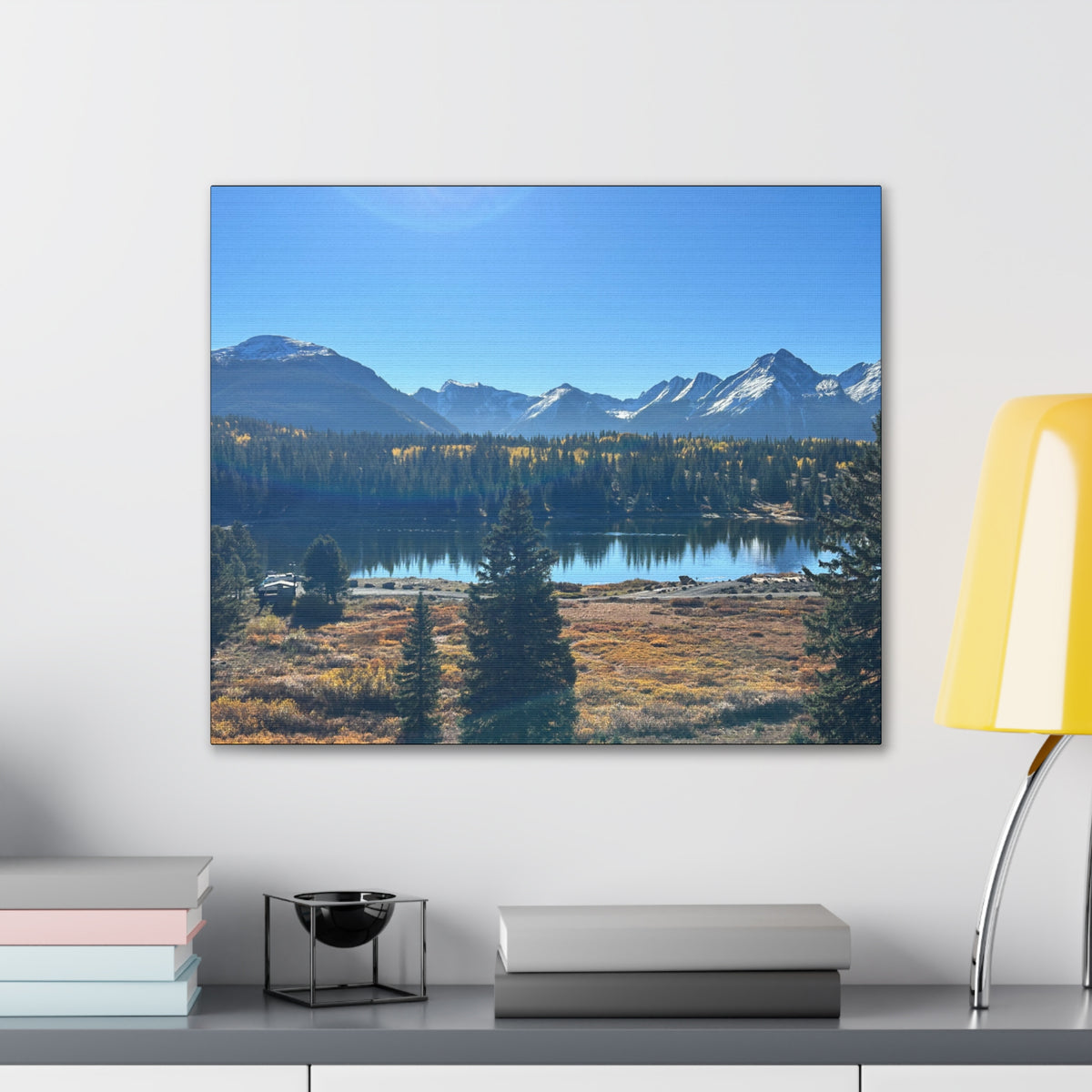Mountain Lake Landscape Canvas