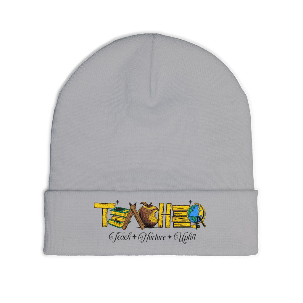 Teacher Embroidered Knit Beanie