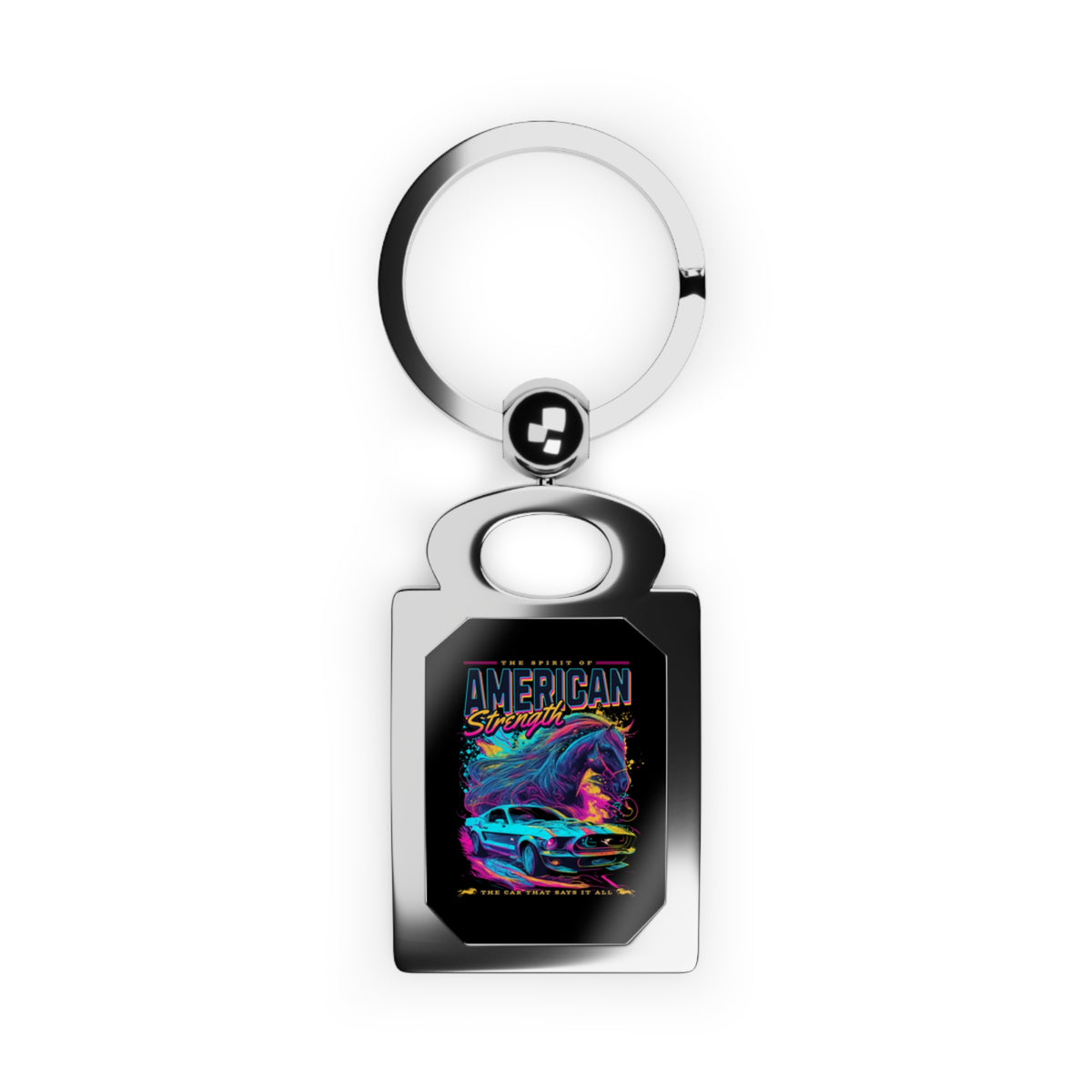 Neon Retro Muscle Car Keychain