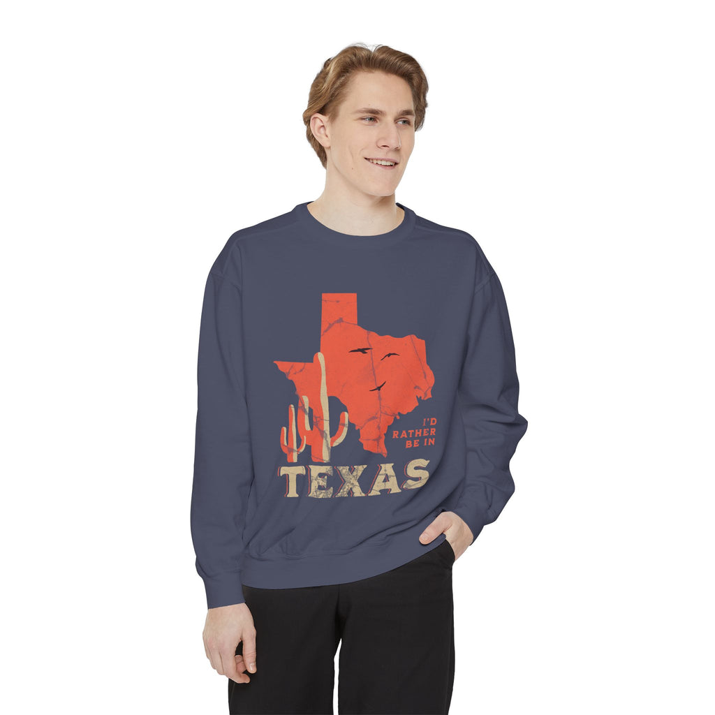 "I'd Rather Be in Texas" Vintage Map Crewneck