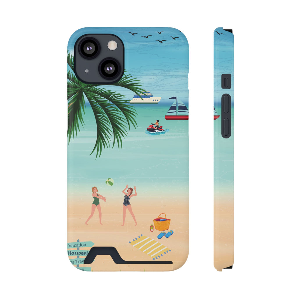 Beach Phone Case With Card Holder