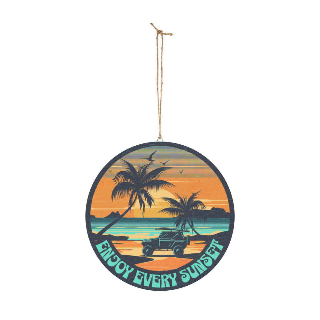 "Enjoy Every Sunset" Beach Palm Wall Decor