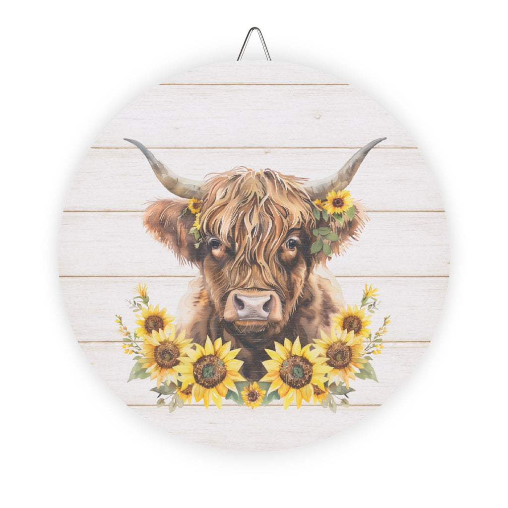Sunflower Highland Cow Wall Decor