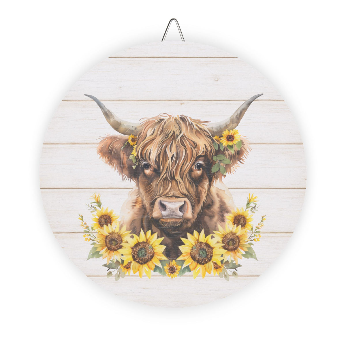 Sunflower Highland Cow Wall Decor