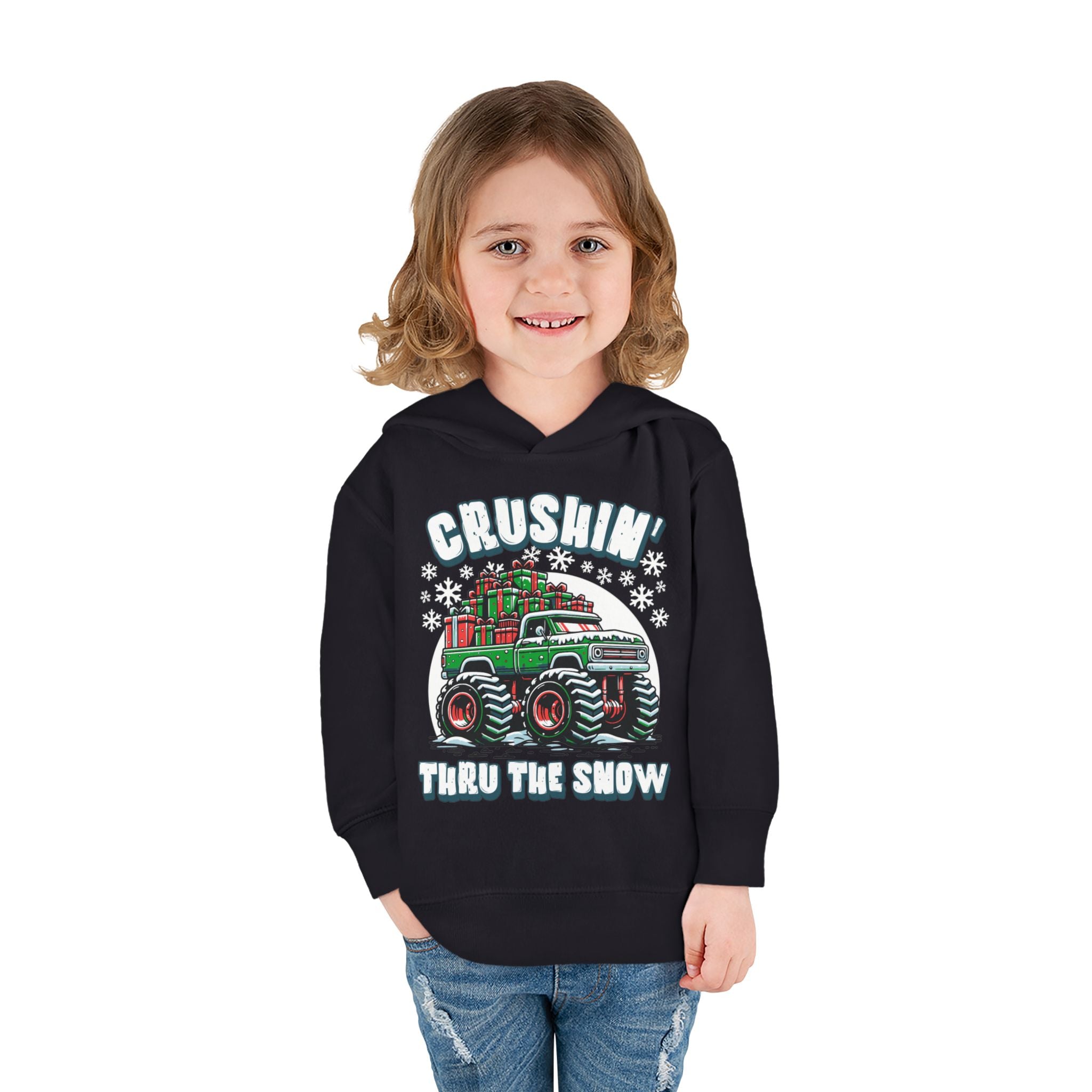 "Crushin' Thru the Snow" Christmas Monster Truck Hoodie