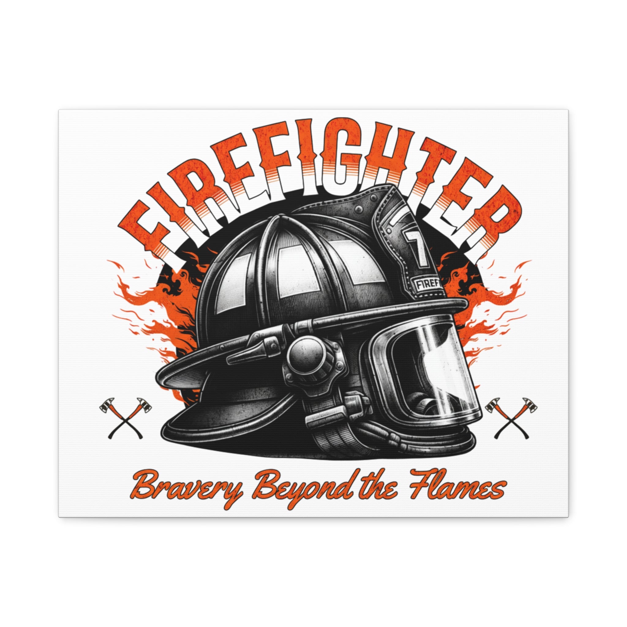 Brave Firefighter Canvas Wall Art