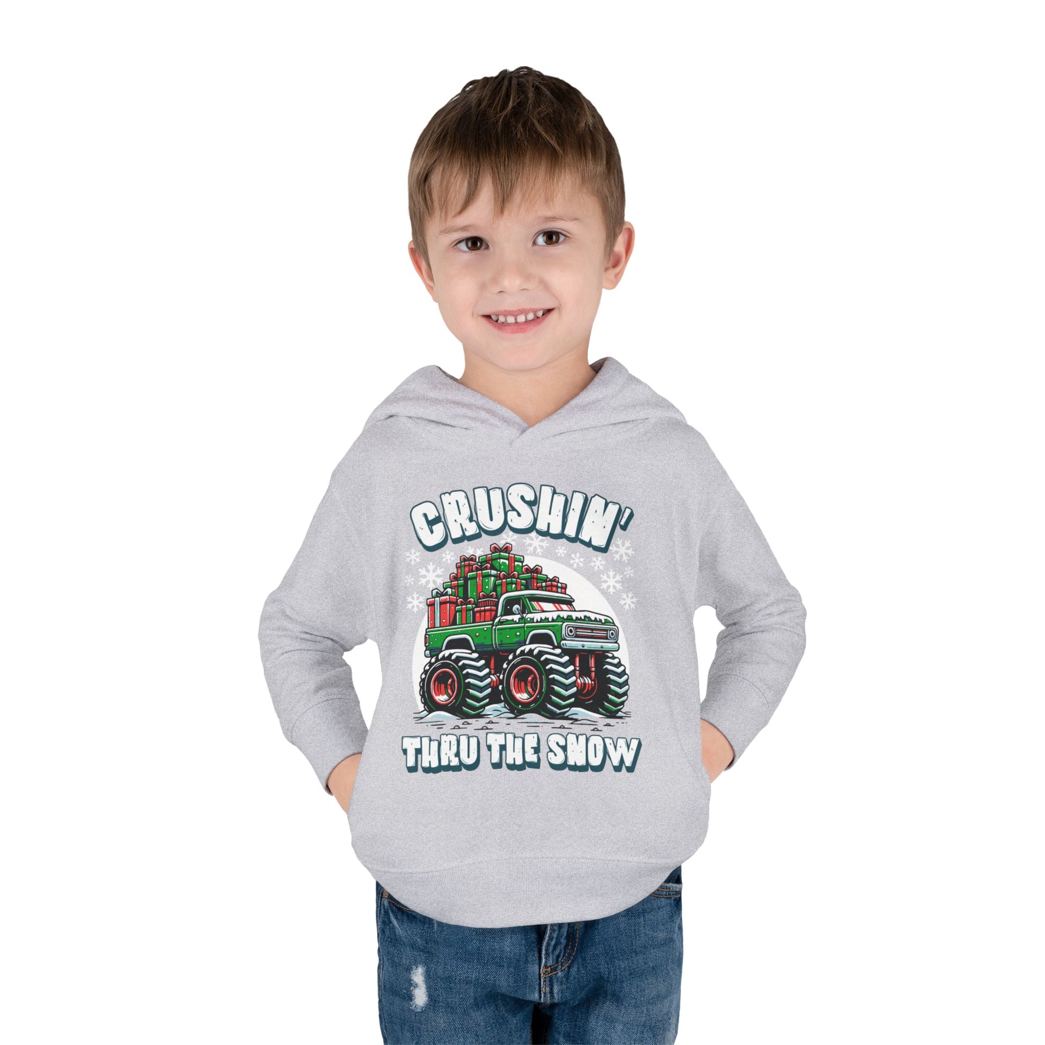 "Crushin' Thru the Snow" Christmas Monster Truck Hoodie