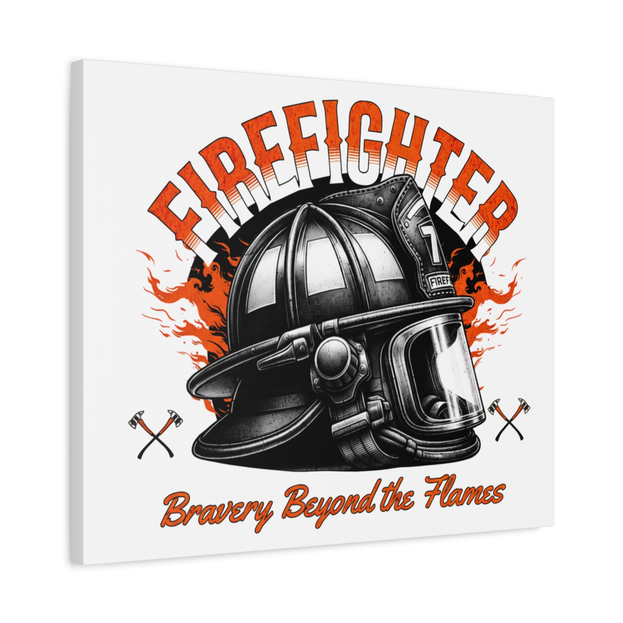 Brave Firefighter Canvas Wall Art