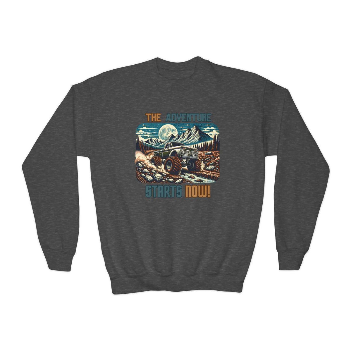 “The Adventure Starts Now” Youth Crewneck