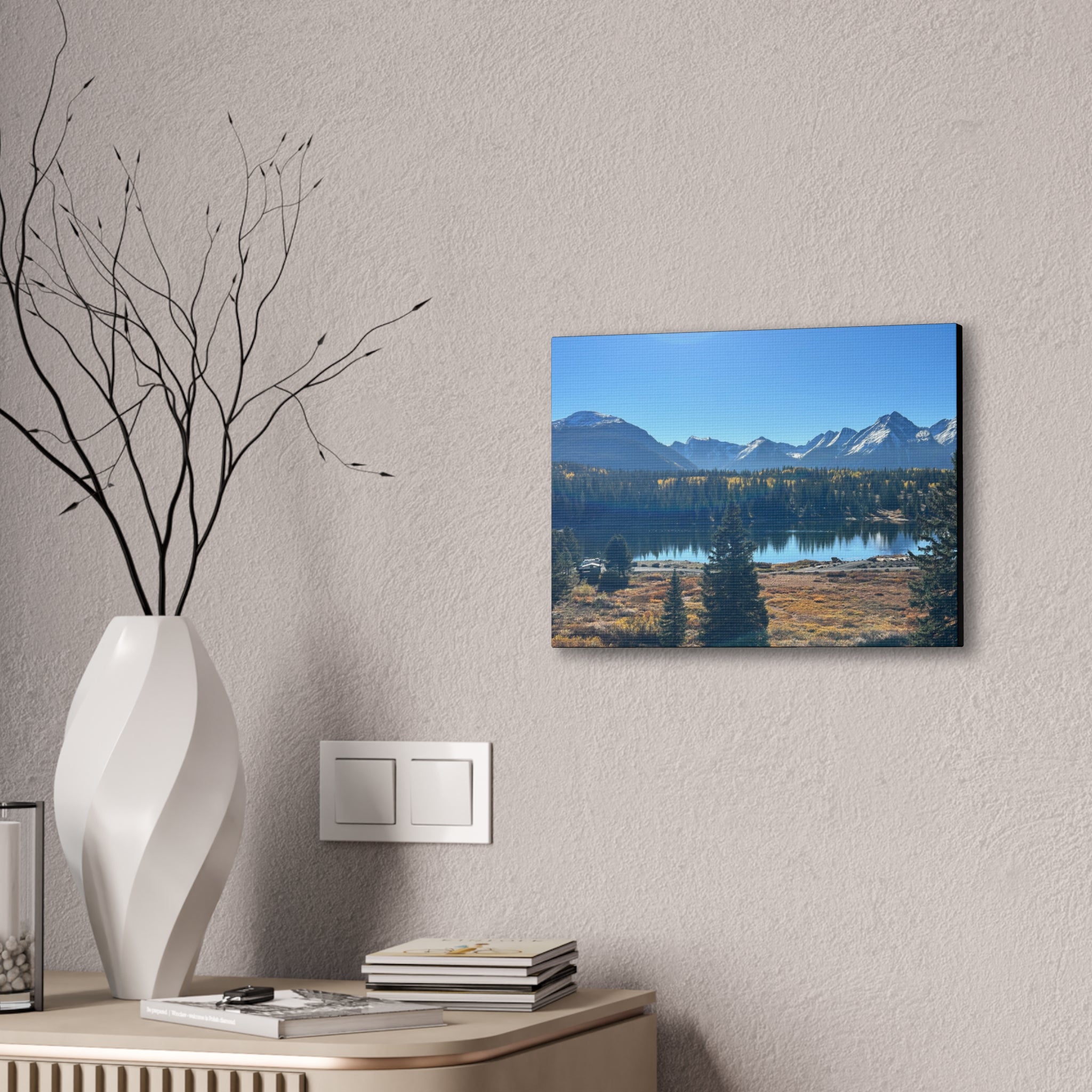Mountain Lake Landscape Canvas