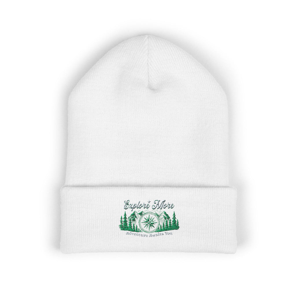 'Explore More' Embroidered Forest Beanie
