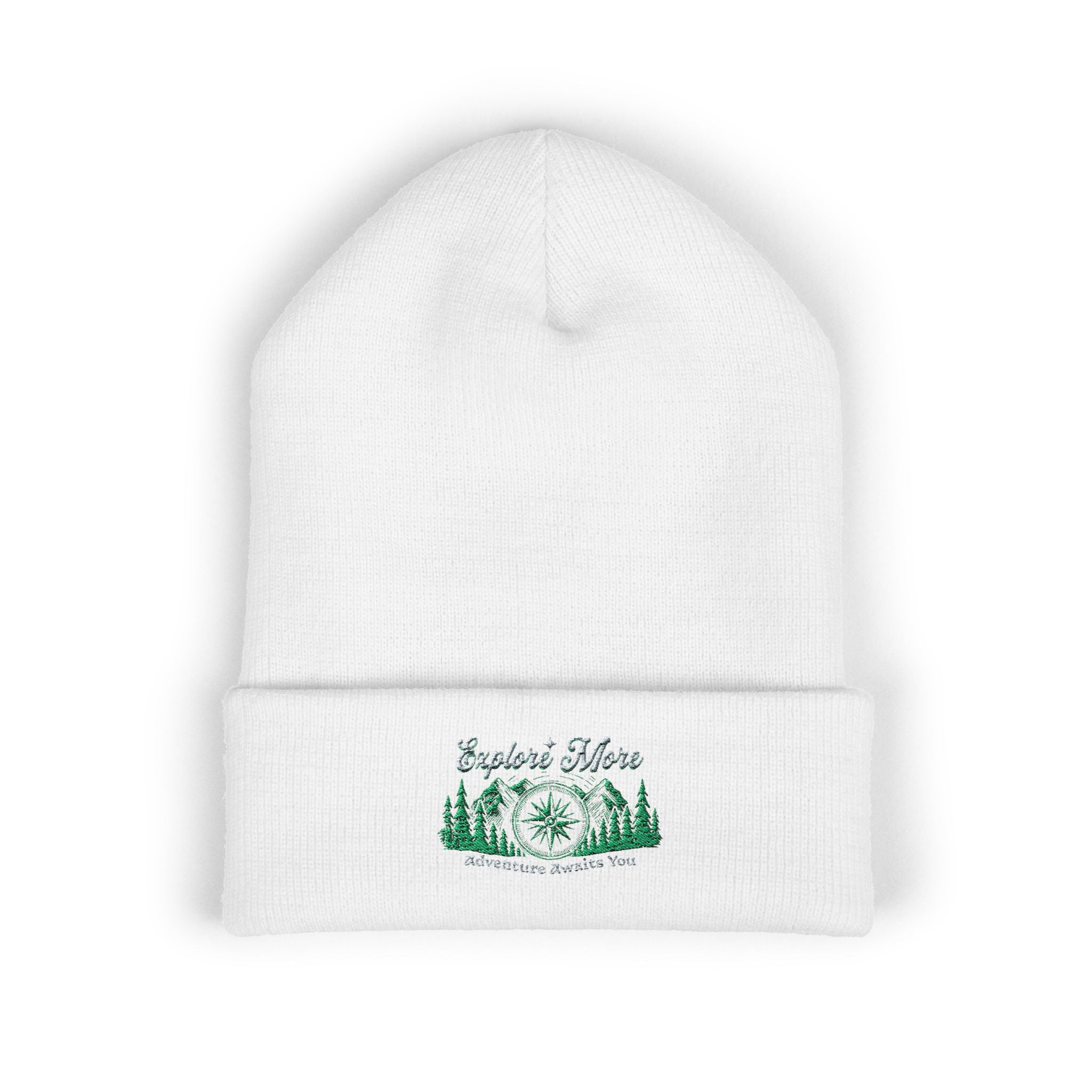 'Explore More' Embroidered Forest Beanie