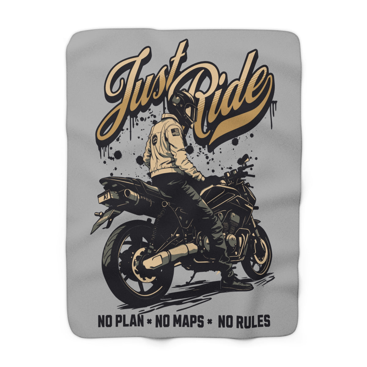 Just Ride Motorcycle Sherpa Blanket