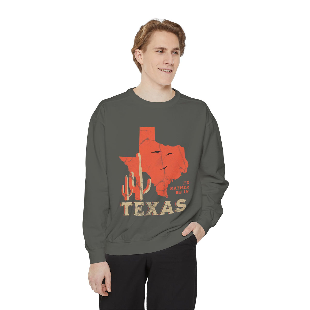 "I'd Rather Be in Texas" Vintage Map Crewneck