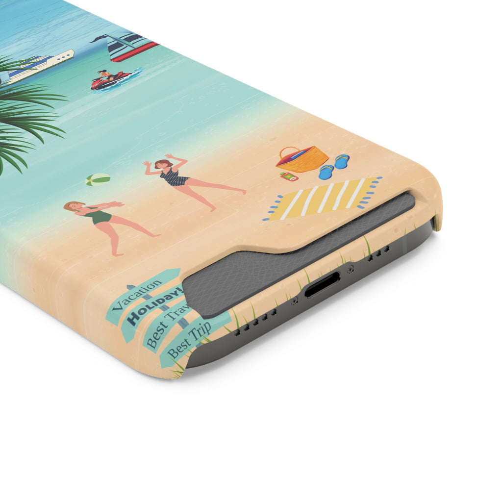 Beach Phone Case With Card Holder