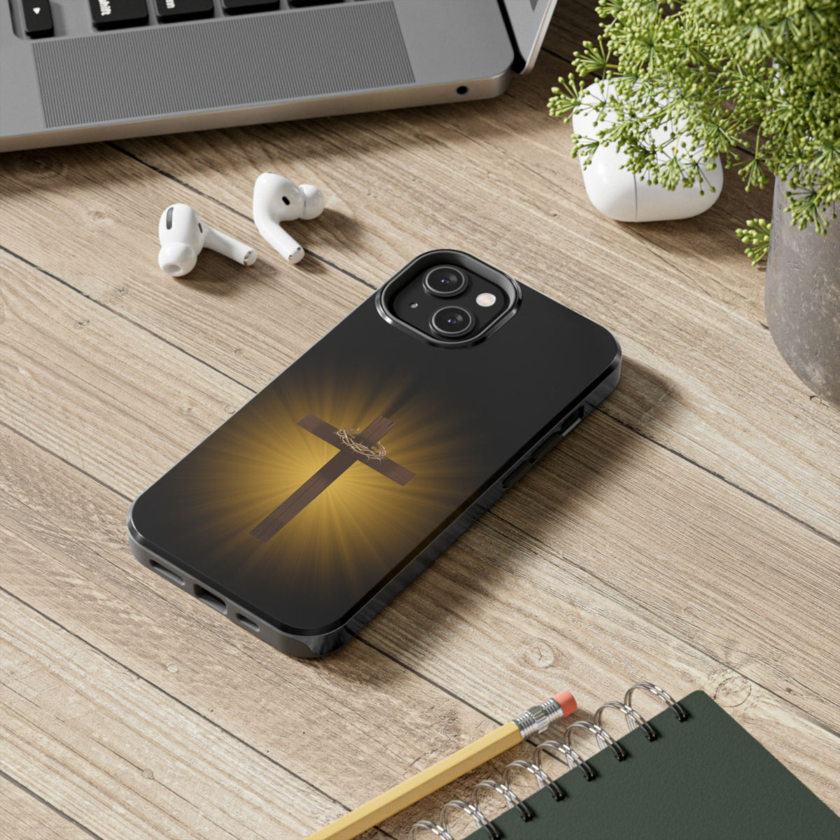 Cross and Crown of Thorns Phone Case