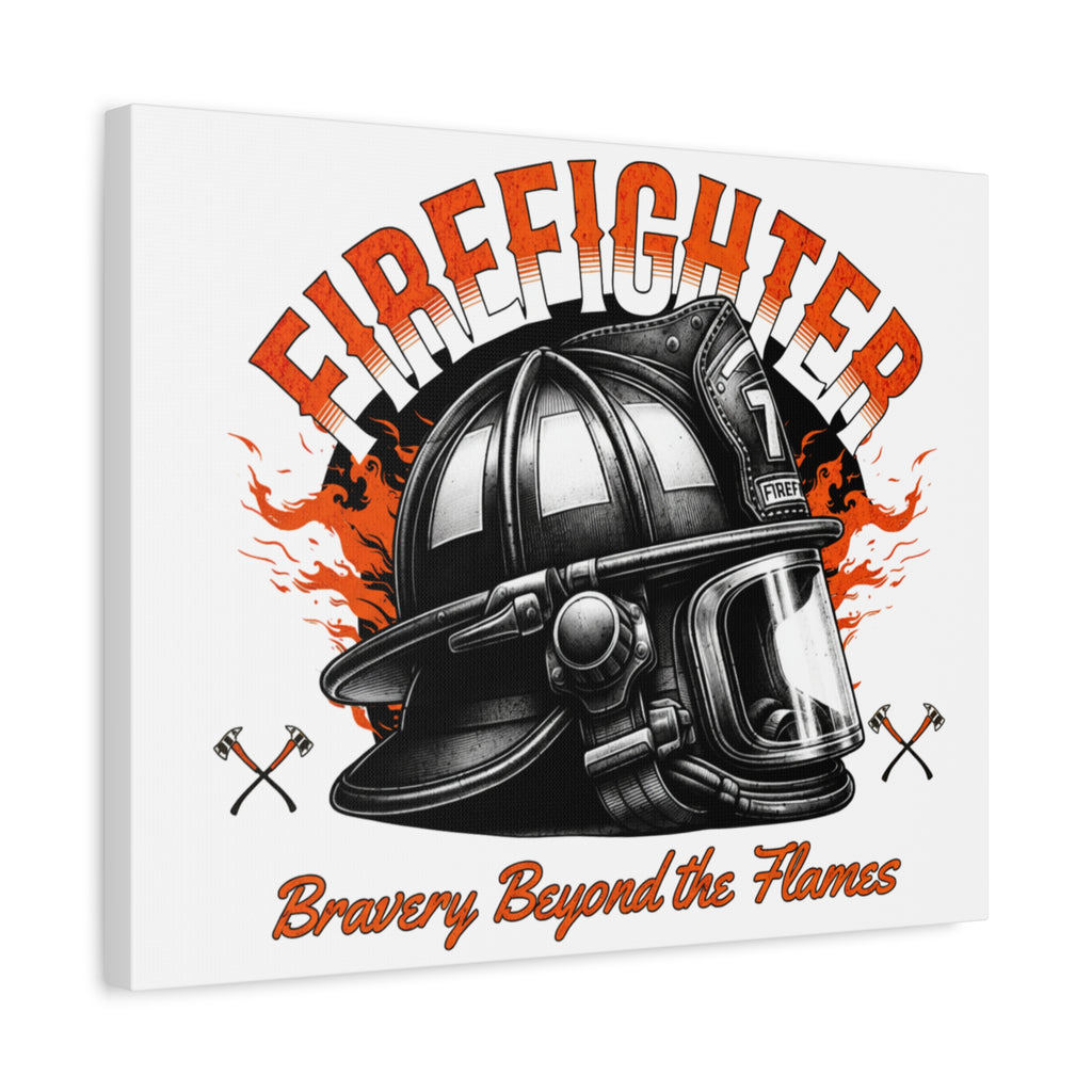 Brave Firefighter Canvas Wall Art