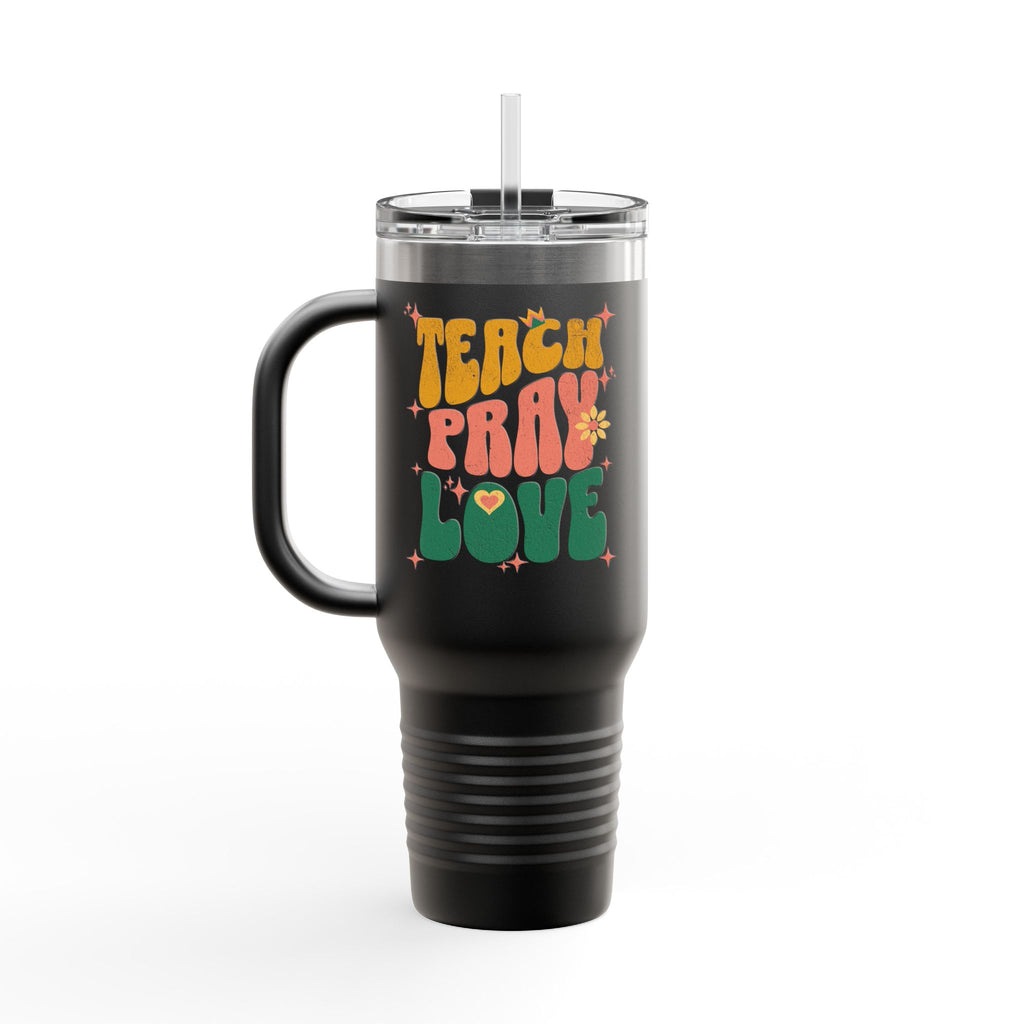 "Teach Pray Love" Retro Floral Tumbler (40oz.)