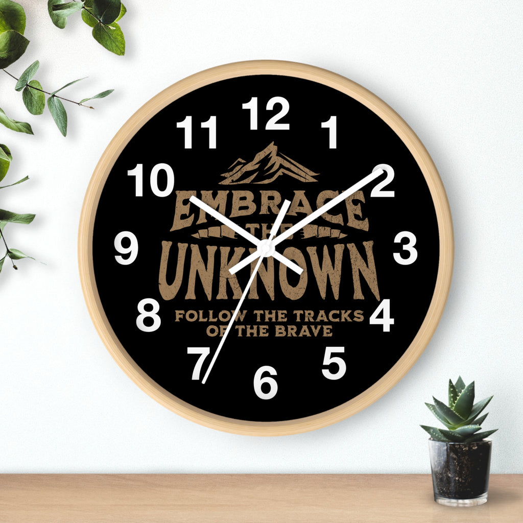 "Embrace the Unknown" Adventure Mountain Clock
