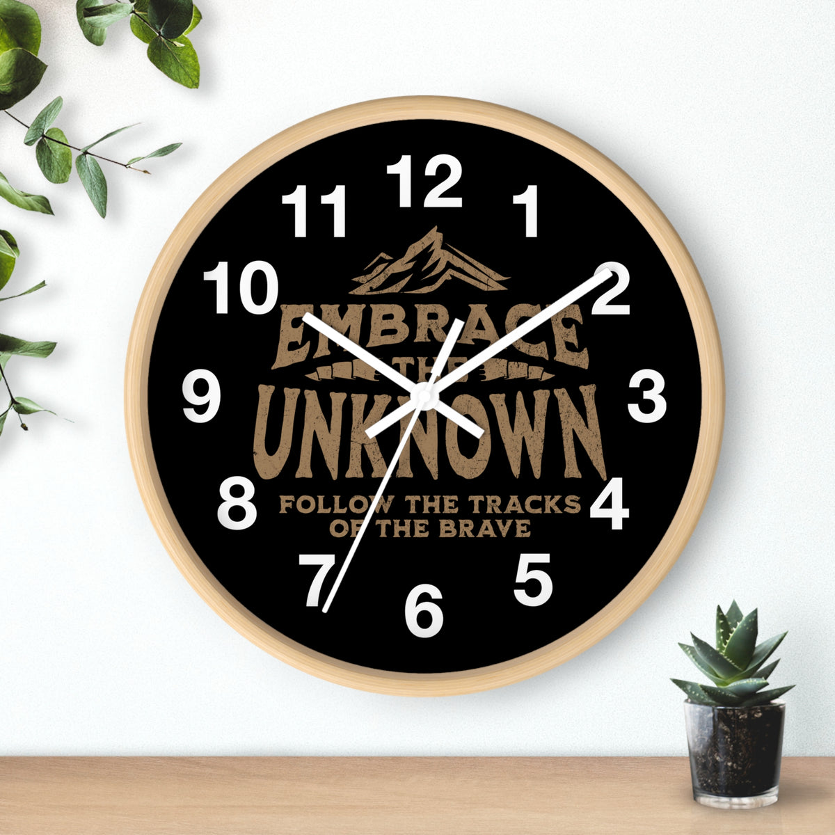 "Embrace the Unknown" Adventure Mountain Clock