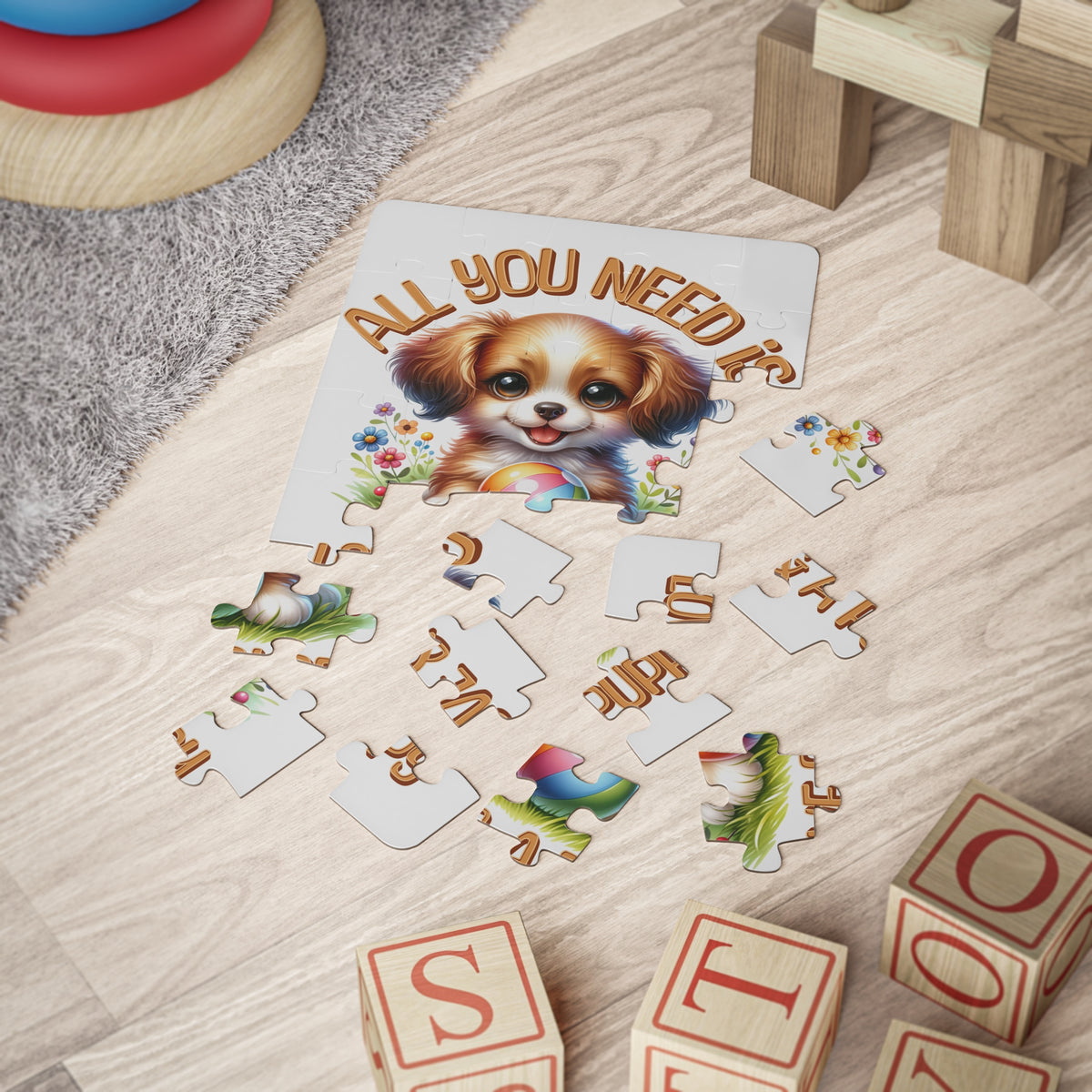"All You Need Is Love & a Puppy" Kids 30‑Piece Puppy Puzzle