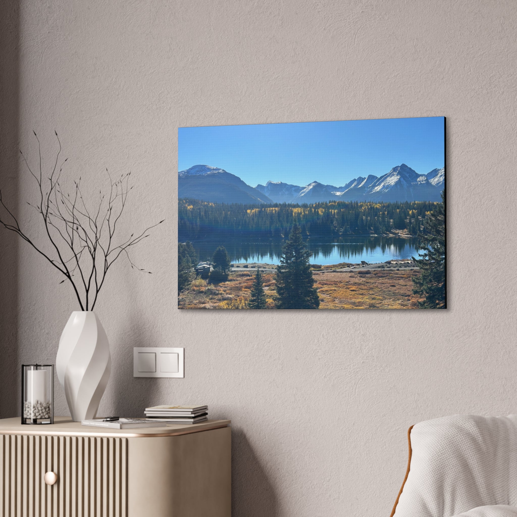 Mountain Lake Landscape Canvas