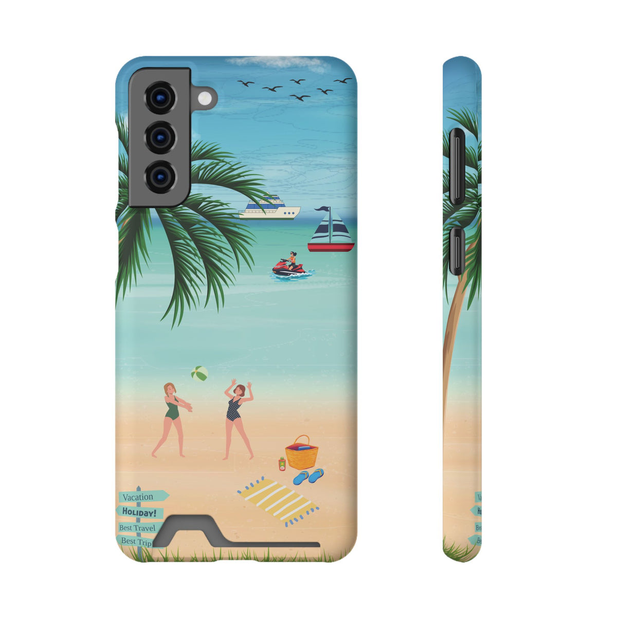 Beach Phone Case With Card Holder