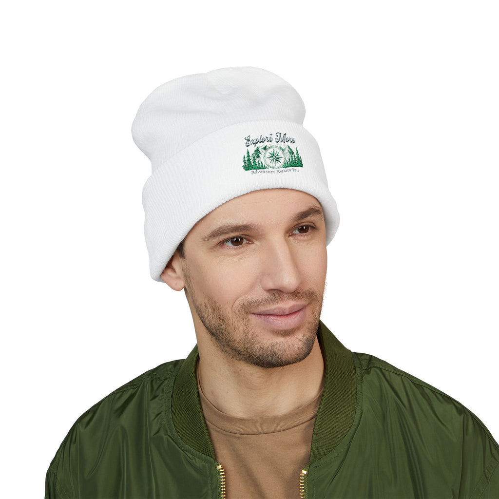 'Explore More' Embroidered Forest Beanie