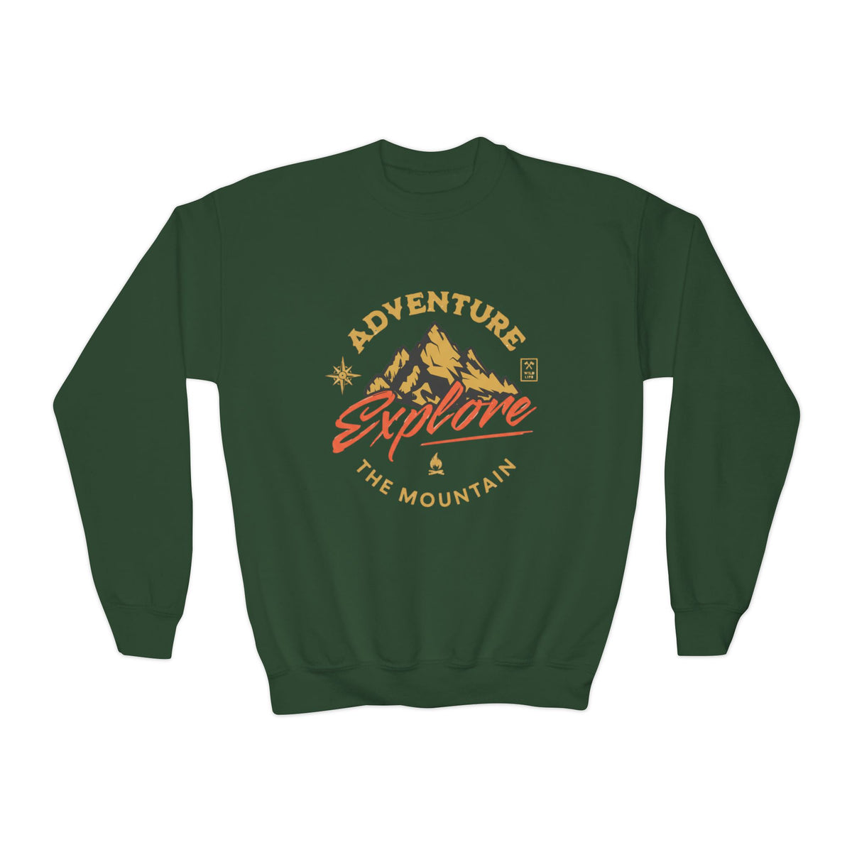 Adventure Explore Mountain Youth Crewneck