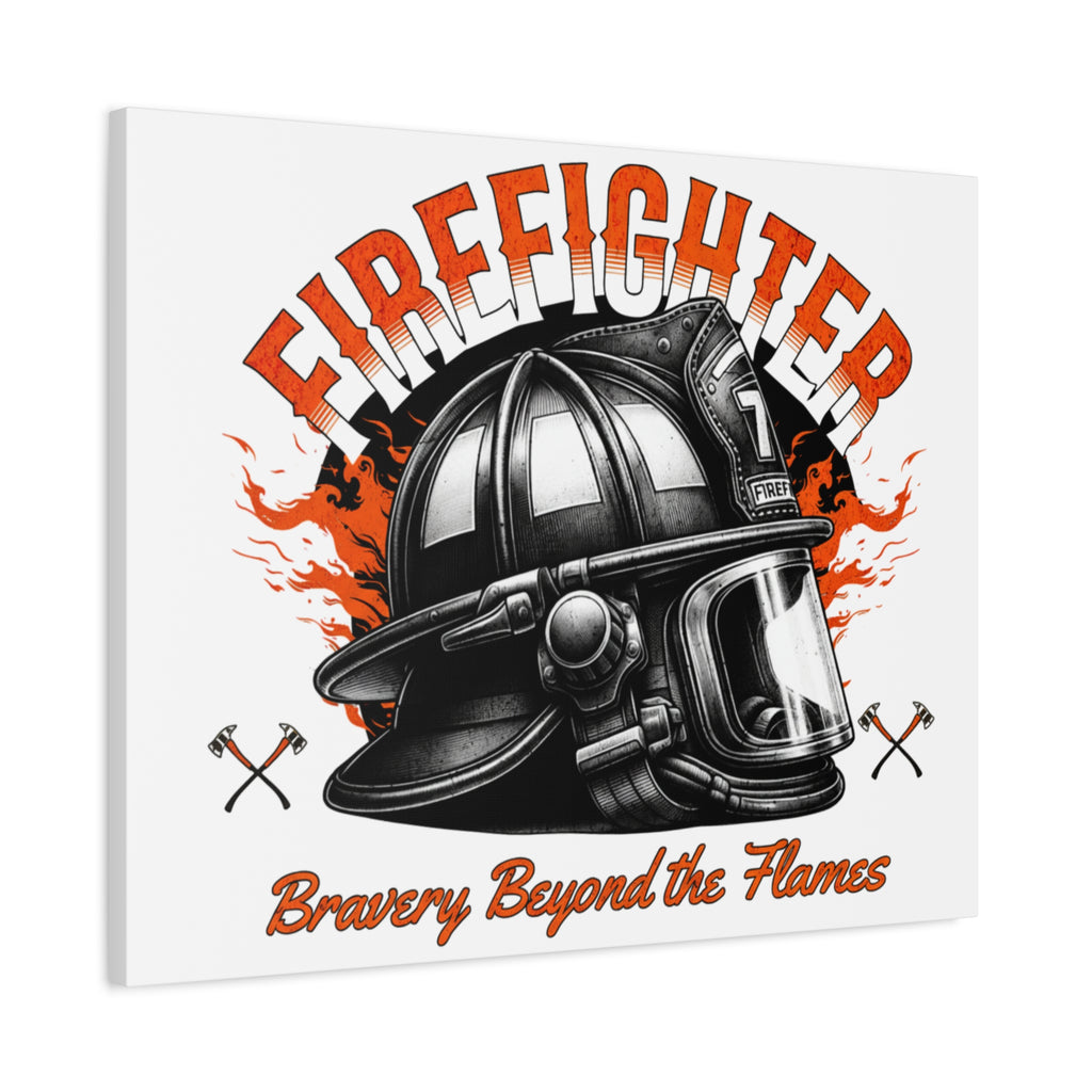 Brave Firefighter Canvas Wall Art