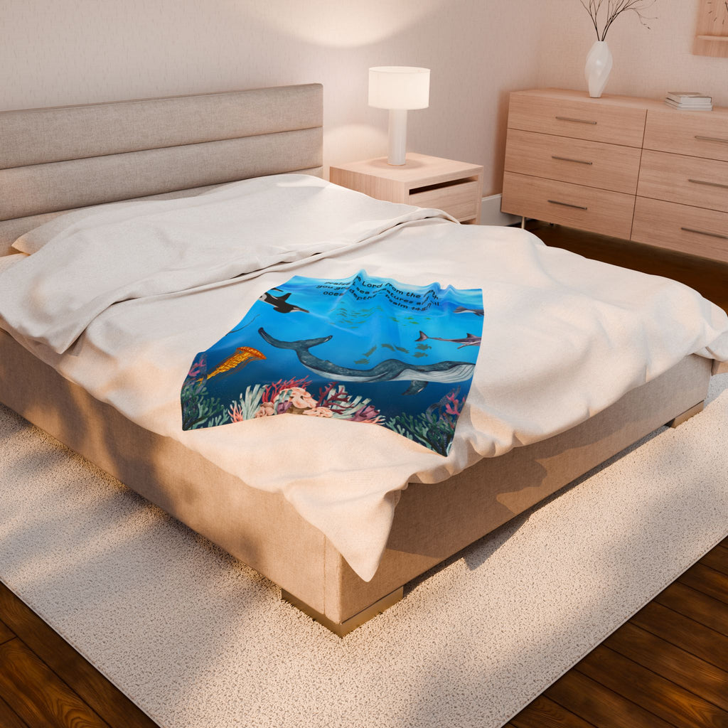 Ocean Plush Blanket (Psalm 148:7)